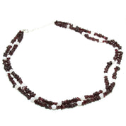 Natural Red Garnet Uncut Chips Beaded Chain Necklace | 925 Sterling Silver Fine Jewelry | Handmade Jewelry | January Birthstone | Healing Power Root Chakra