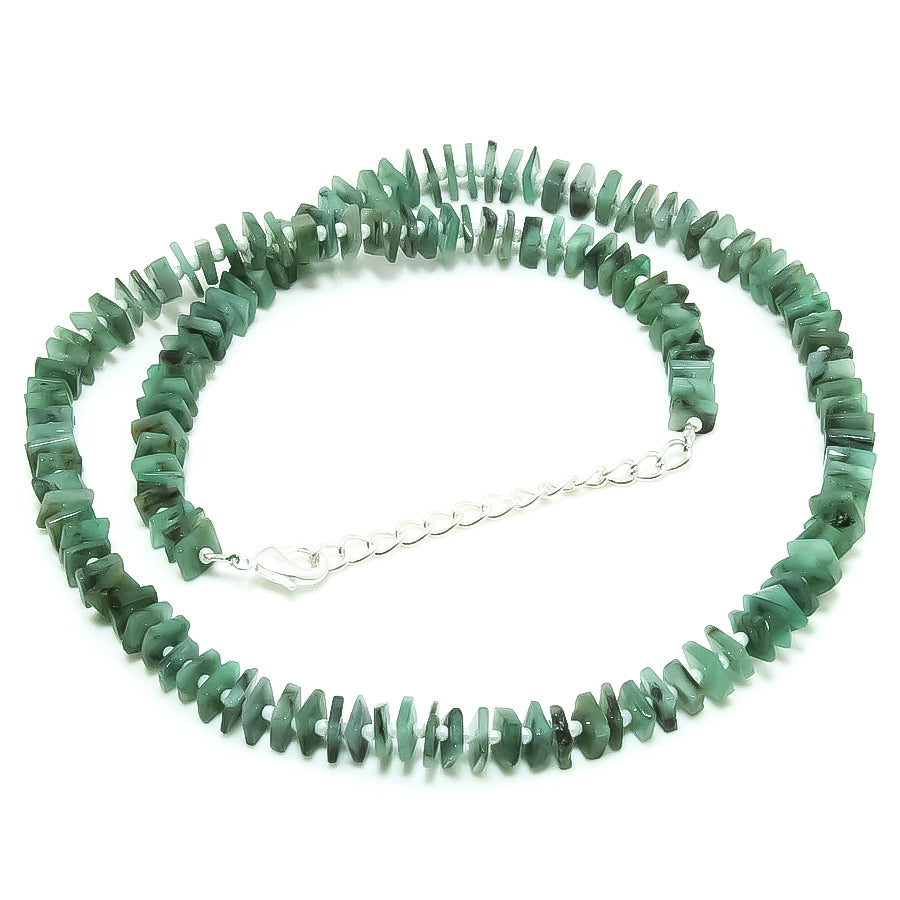 Natural Green Emerald Beaded Fine Gemstone Necklace 