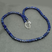 Natural Blue Lapis lazuli Beaded Fine Gemstone Necklace 