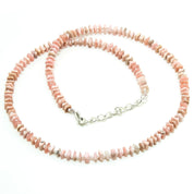 Natural Light Pink Rhodochrosite Beaded Fine Gemstone Necklace 