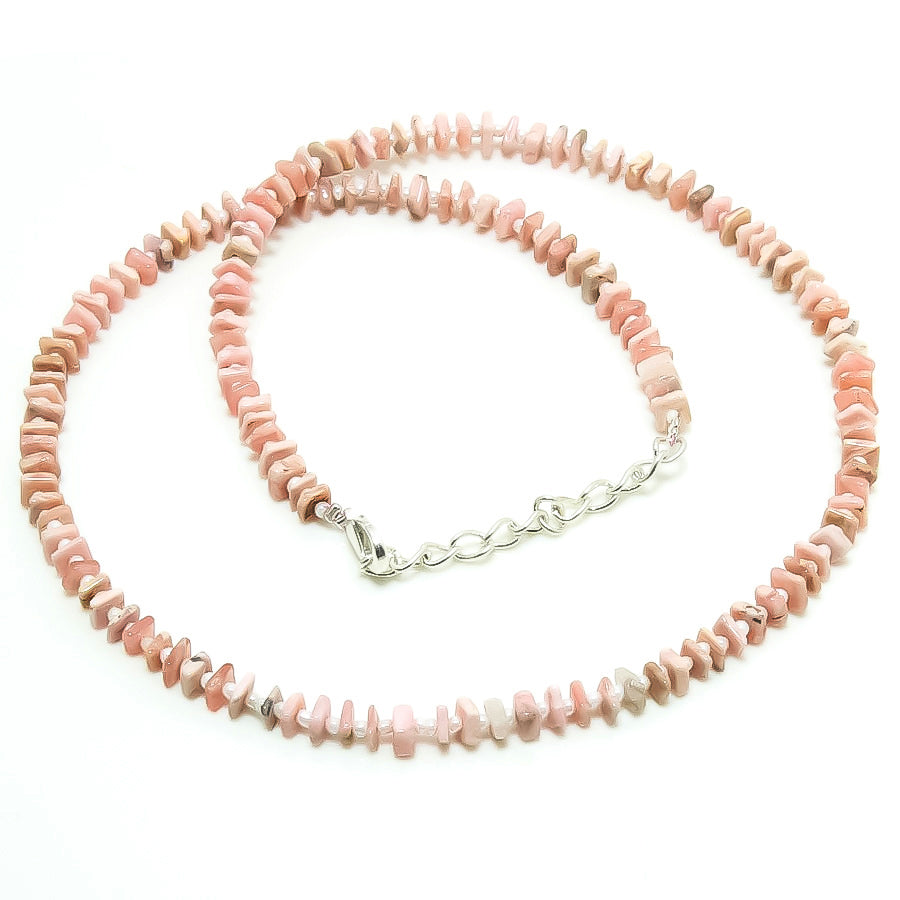 Natural Light Pink Rhodochrosite Beaded Fine Gemstone Necklace 