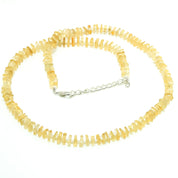 Natural Lemon Yellow Lemon Quartz Beaded Fine Gemstone Necklace 