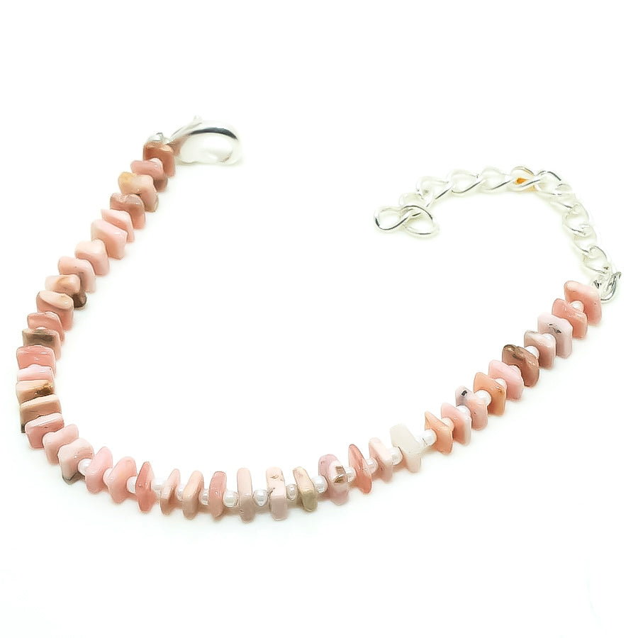 Natural Light Pink Rhodochrosite Beaded Fine Gemstone Necklace 