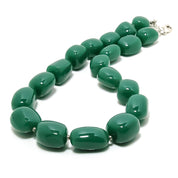 Natural Green Strawberry Quartz Beaded Fine Gemstone Necklace 