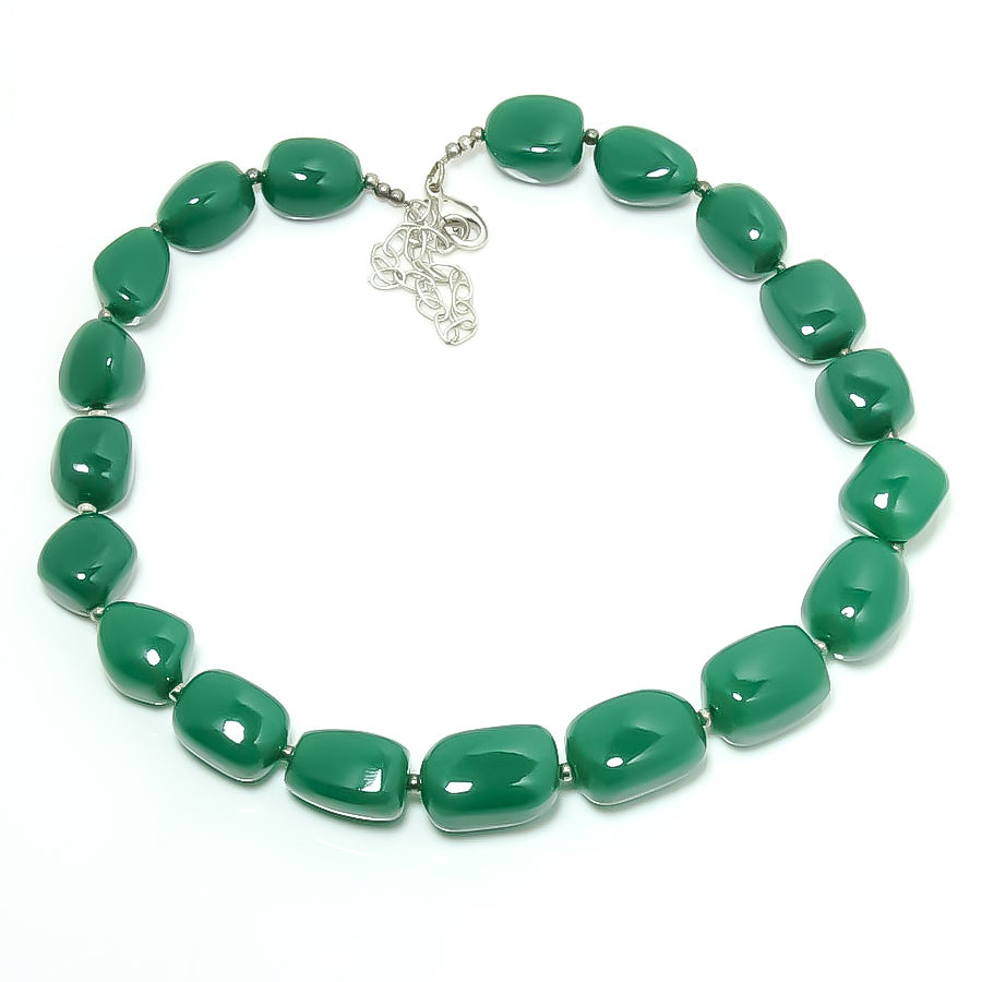 Natural Green Strawberry Quartz Beaded Fine Gemstone Necklace 