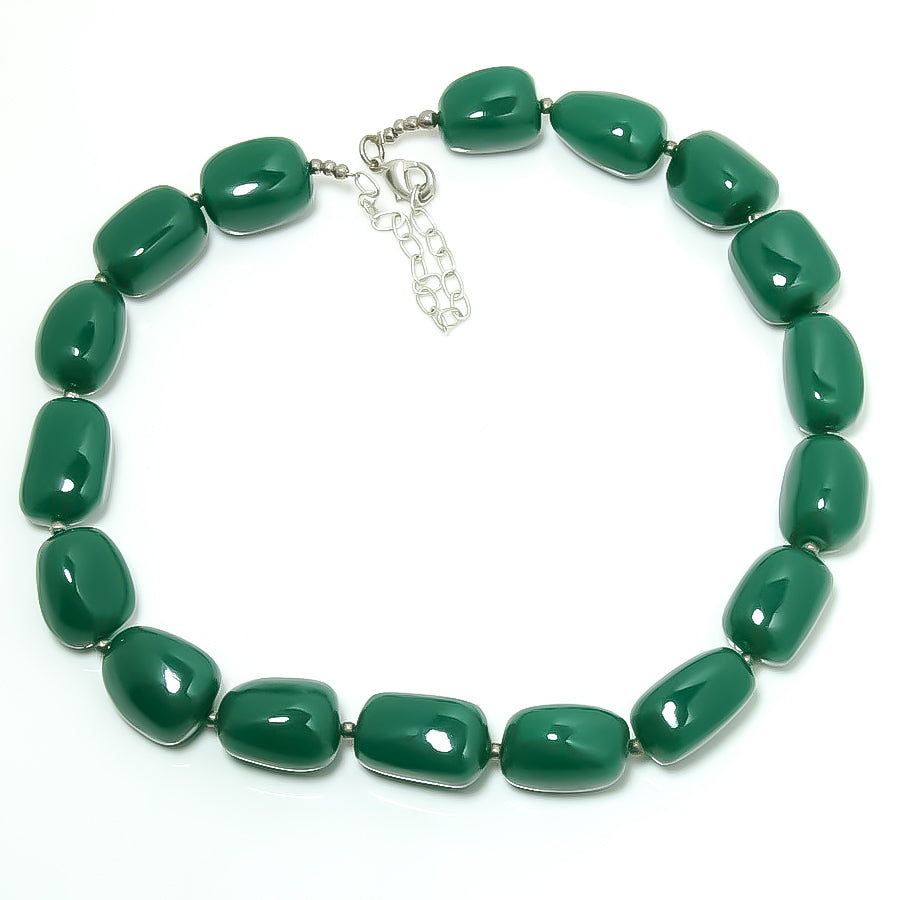 Natural Green Strawberry Quartz Beaded Fine Gemstone Necklace 