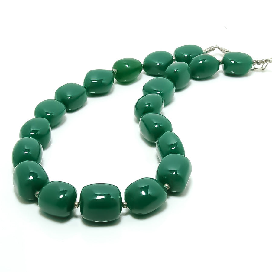 Natural Green Strawberry Quartz Beaded Fine Gemstone Necklace 