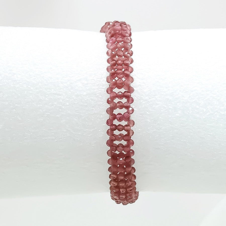 Natural Red Pink Tourmaline Beaded Fine Gemstone Bracelet 