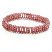 Natural Red Pink Tourmaline Beaded Fine Gemstone Bracelet 