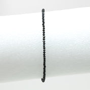 Natural Black Spinel Beaded Spring Bangle | August Birthstone | Everyday Jewelry For Women