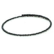 Natural Black Spinel Beaded Spring Bangle | August Birthstone | Everyday Jewelry For Women