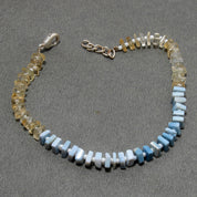 Natural Sky Blue Blue Opal  Beaded Fine Gemstone Bracelet 