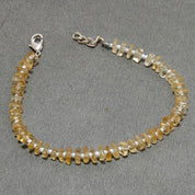 Natural Yellow Citrine Beaded Fine Gemstone Bracelet 