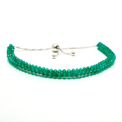 Natural Green Green Onyx Beaded Fine Gemstone Bracelet 