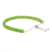 Natural Green Peridot Beaded Fine Gemstone Bracelet 