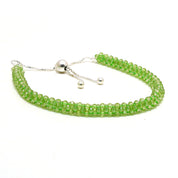 Natural Green Peridot Beaded Fine Gemstone Bracelet 