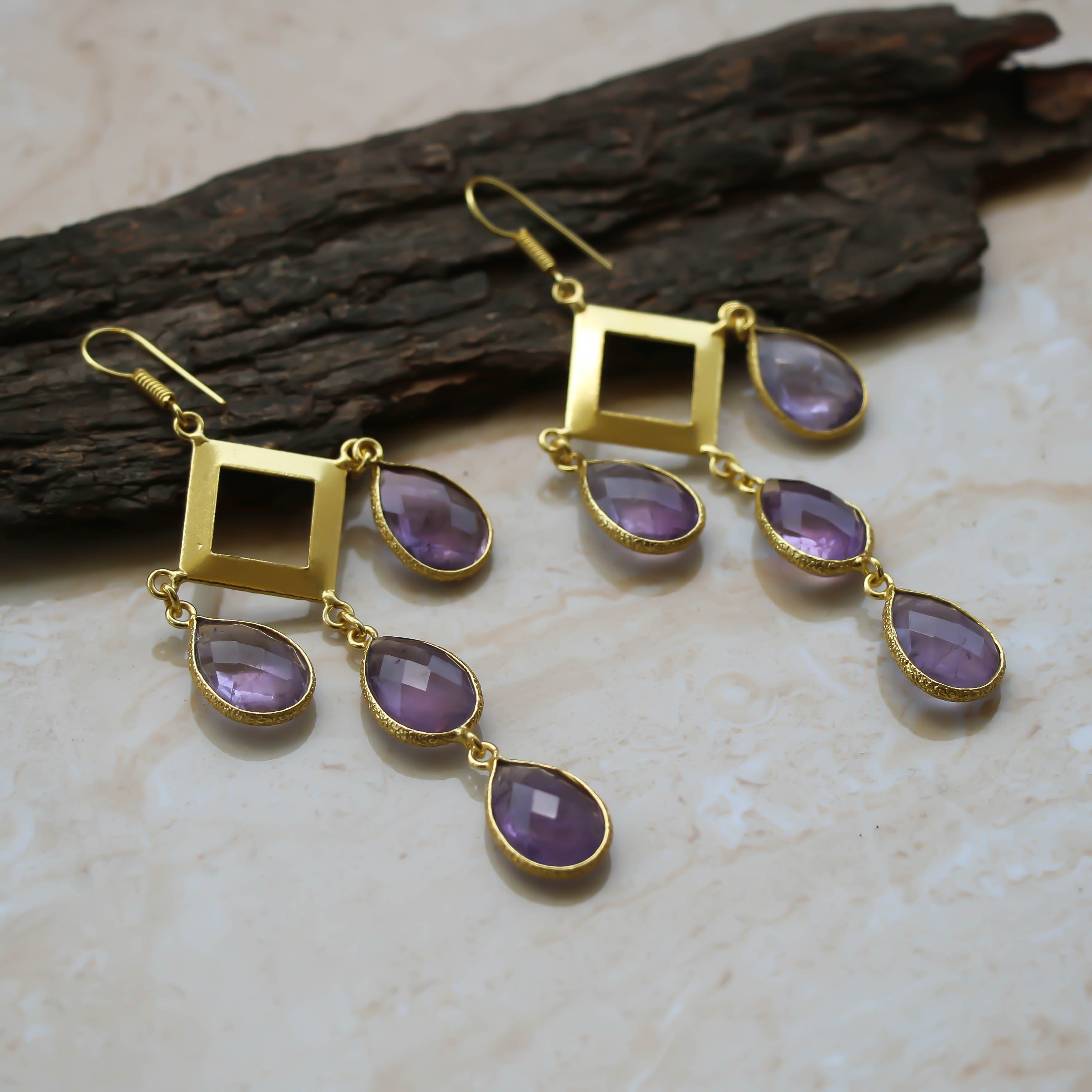 Dangle Fine Gemstone Earrings 