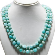 Natural Light Green Amazonite Beaded Fine Gemstone Necklace 