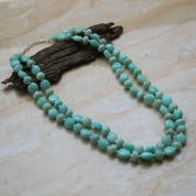 Natural Light Green Amazonite Beaded Fine Gemstone Necklace 