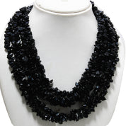 Natural Black Onyx Beaded Fine Gemstone Necklace 