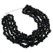 Natural Black Onyx Beaded Fine Gemstone Necklace 