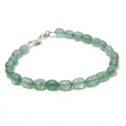 Natural Green Green Oval Beaded Fine Gemstone Bracelet 