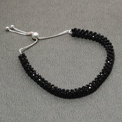 Natural Black Spinel Beaded Fine Gemstone Bracelet 