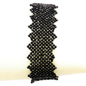 Black Spinel Gemstone Rondelle Shape Silver Bracelet August Birthstone Jewelry For Emotional Stability And Reduces Stress (Copy) 