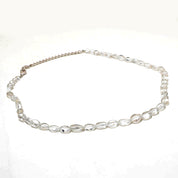 Crystal Quartz Gemstone Beaded Silver Necklace April Birthstone Jewelry For Amplifies Energy And Spiritual Growth 