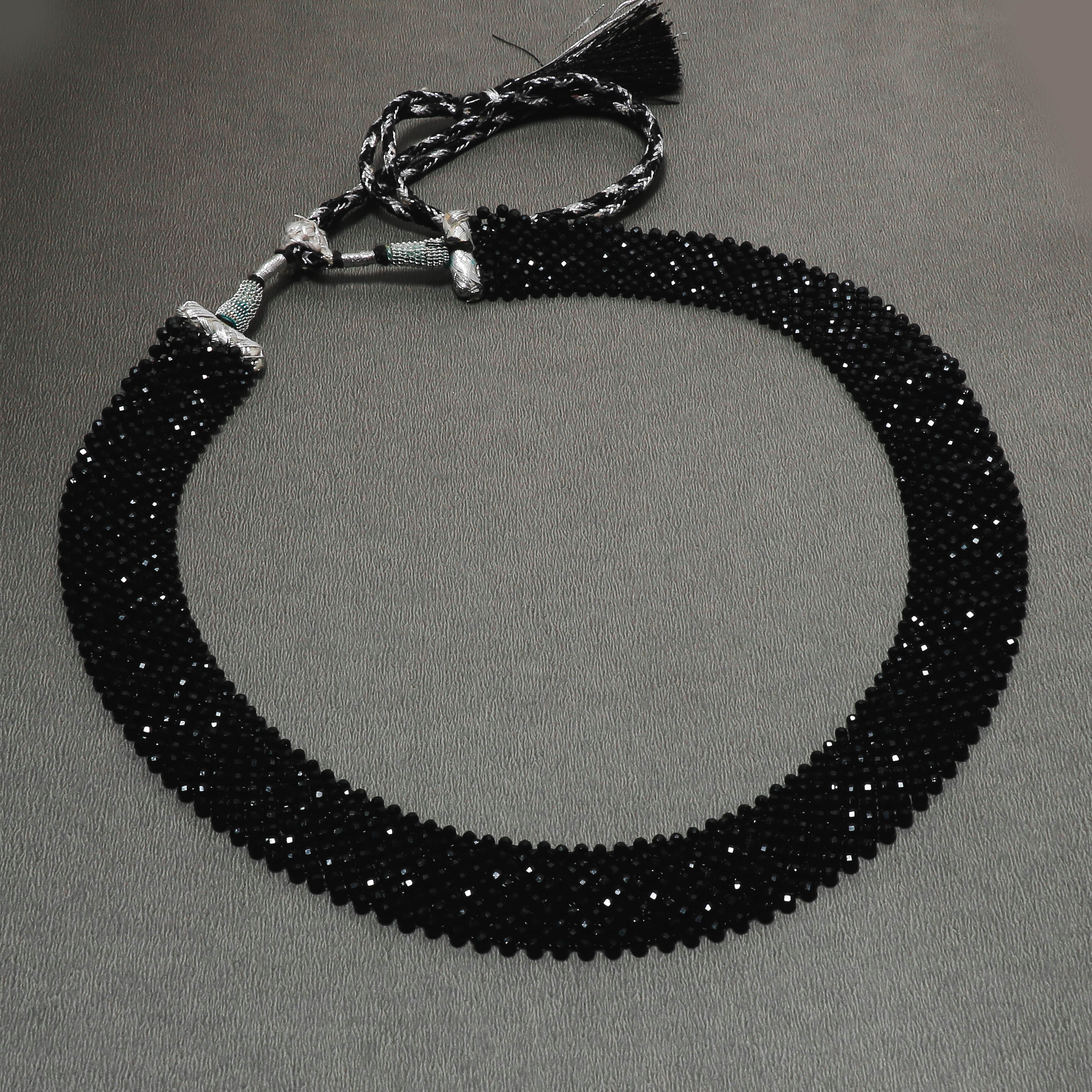 Natural Black Spinel Beaded Fine Gemstone Necklace 