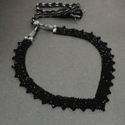 Birthstone Black Spinel Silver Beaded Necklace, Stunning Jewelry for Healing Benefits and Thoughtful Gift