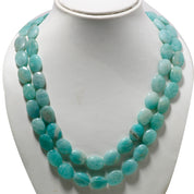 Natural Light Green Amazonite Beaded Fine Gemstone Necklace 