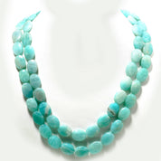 Natural Light Green Amazonite Beaded Fine Gemstone Necklace 