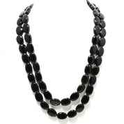 Natural Black Onyx Beaded Fine Gemstone Necklace 