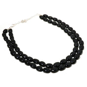 Natural Black Onyx Beaded Fine Gemstone Necklace 