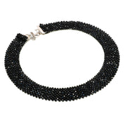 Birthstone Black Spinel Silver Beaded Necklace, Stunning Jewelry for Healing Benefits and Thoughtful Gift