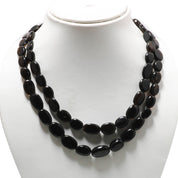 Natural Light Gray Smoky Quartz Beaded Fine Gemstone Necklace 