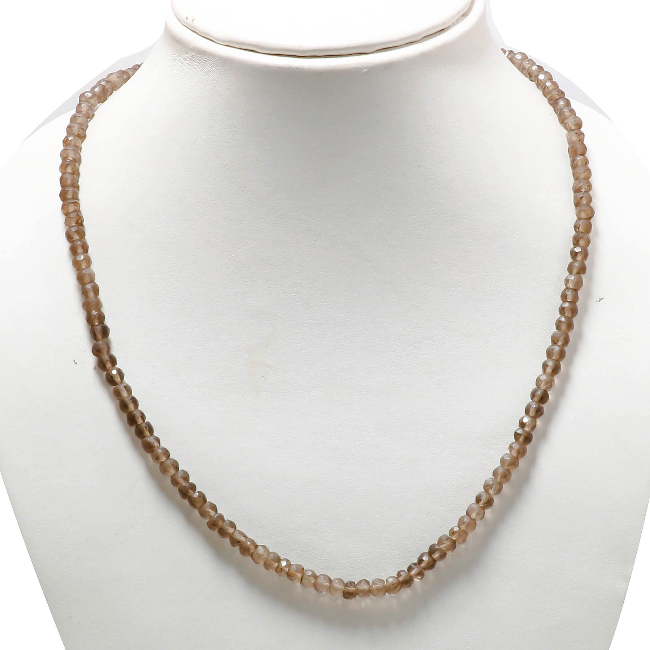 Crystal Quartz Gemstone Beaded Silver Necklace April Birthstone Jewelry For Amplifies Energy And Spiritual Growth 