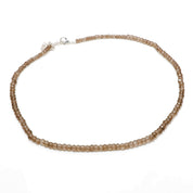 Crystal Quartz Gemstone Beaded Silver Necklace April Birthstone Jewelry For Amplifies Energy And Spiritual Growth 