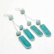 Natural Light Green Amazonite Drop/Dangle Fine Gemstone Earrings 