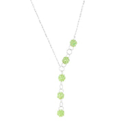 Natural Green Prehnite Beaded Fine Gemstone Necklace 