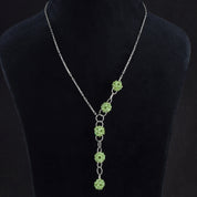 Natural Green Prehnite Beaded Fine Gemstone Necklace 