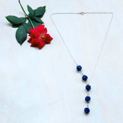 Natural Blue Lapis lazuli Beaded Fine Gemstone Necklace 