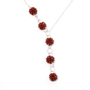 Natural Red Red Garnet Beaded Fine Gemstone Necklace 