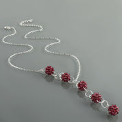 Natural Red Red Garnet Beaded Fine Gemstone Necklace 