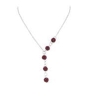 Natural Red Red Garnet Beaded Fine Gemstone Necklace 