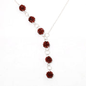 Natural Red Red Garnet Beaded Fine Gemstone Necklace 