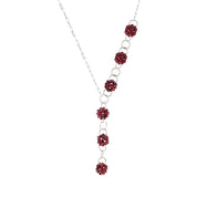 Natural Red Red Garnet Beaded Fine Gemstone Necklace 