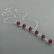 Natural Red Red Garnet Beaded Fine Gemstone Necklace 