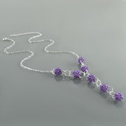 Natural Purple African Amethyst Beaded Fine Gemstone Necklace 